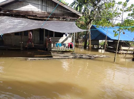 Banjir di Desa Muara Inu, Kecamatan Lahei, Barito Utara, Sabtu (7/5/2022)