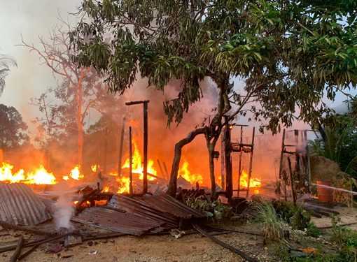 Kebakaran di Karengan, Kelurahan Jambu, Barito Utara, Minggu (1/5/2022) pagi