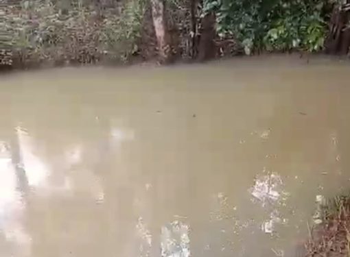 Sumber air yang diduga tercemar di Desa Jangkang Baru, Lahei Barat