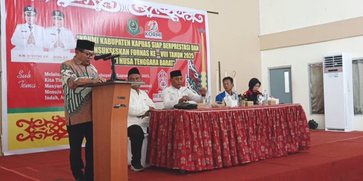Bupati H Muhammad Wiyatno membuka Muskab Kormi Kapuas masa bakti 2025-2029.