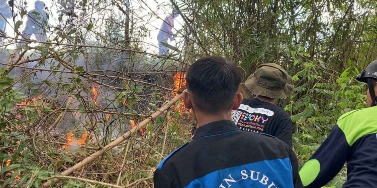 Tim BPBD Palangka Raya saat melakukan patroli Karhutla disejumlah titik