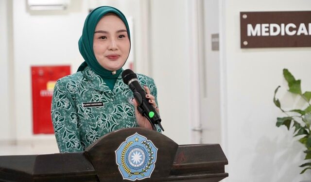 Ketua TP-PKK Prov. Kalteng Aisyah Thisia Agustiar Sabran saat menyampaikan sambutannya